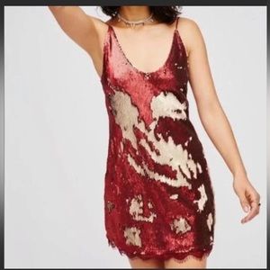 Free People seeing double sequin slip dress